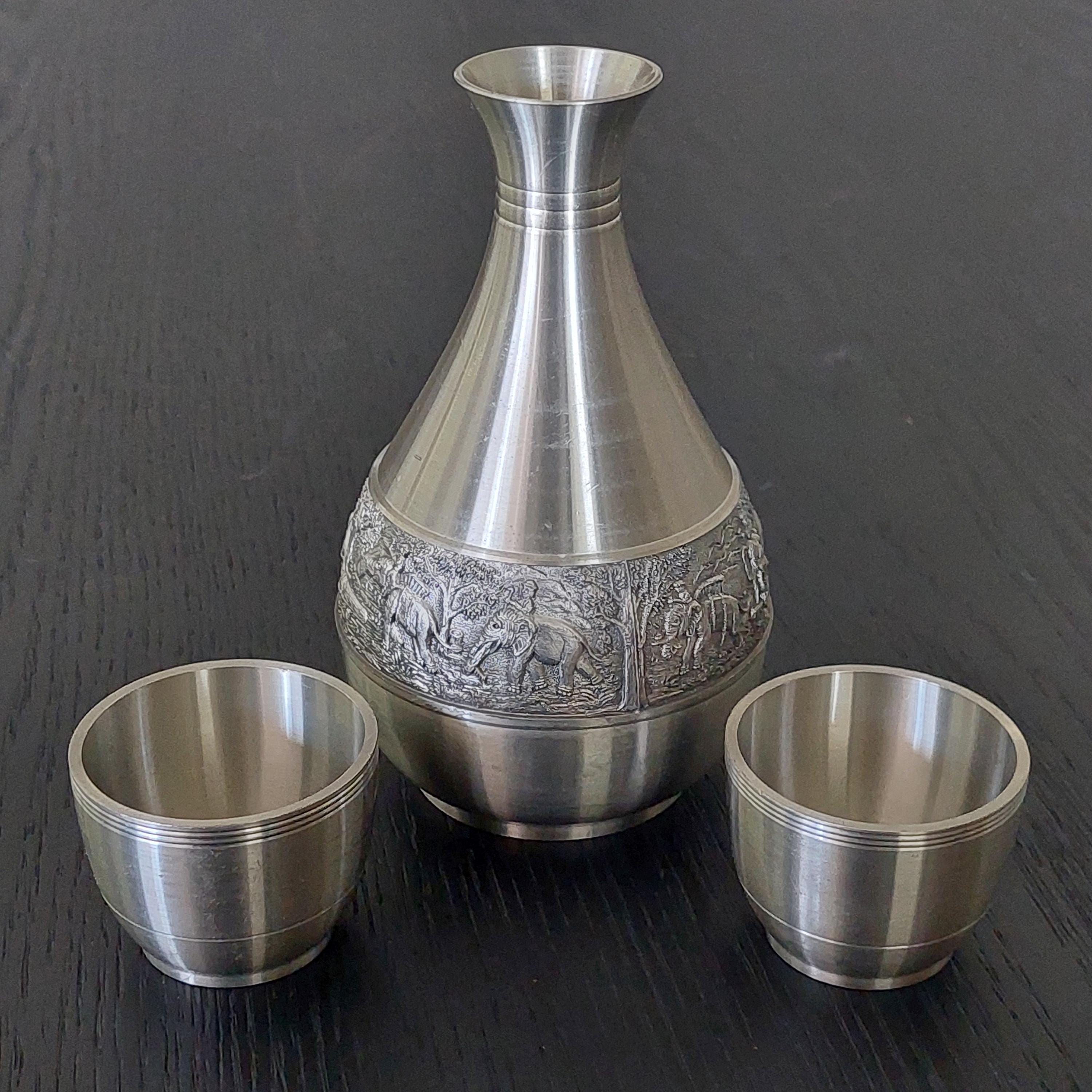 Vintage 1980's Pewter Drinkware Set, by Oriental Pewter Thailand