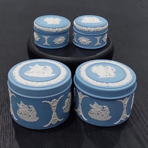 Vintage Wedgwood Jasperware Pill Boxes and Trinket Boxes, Made in England, sold separately
