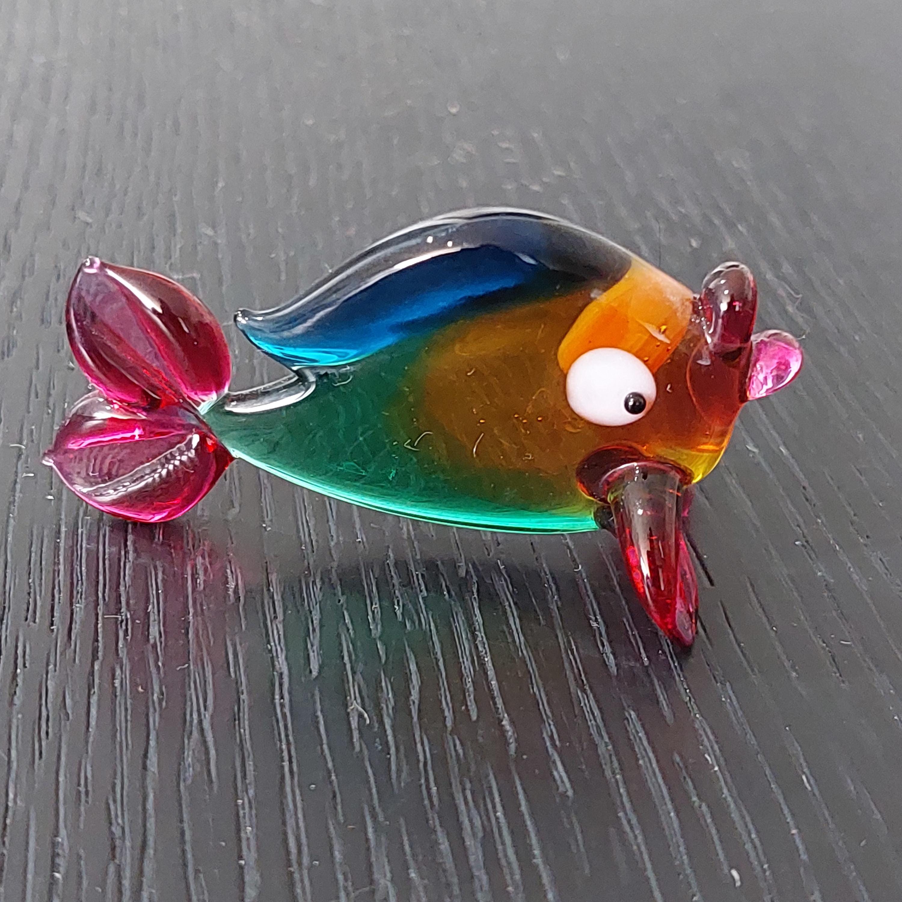 Vintage Miniature Art Glass Animal Figures, Rabbit, and Fish - Etsy