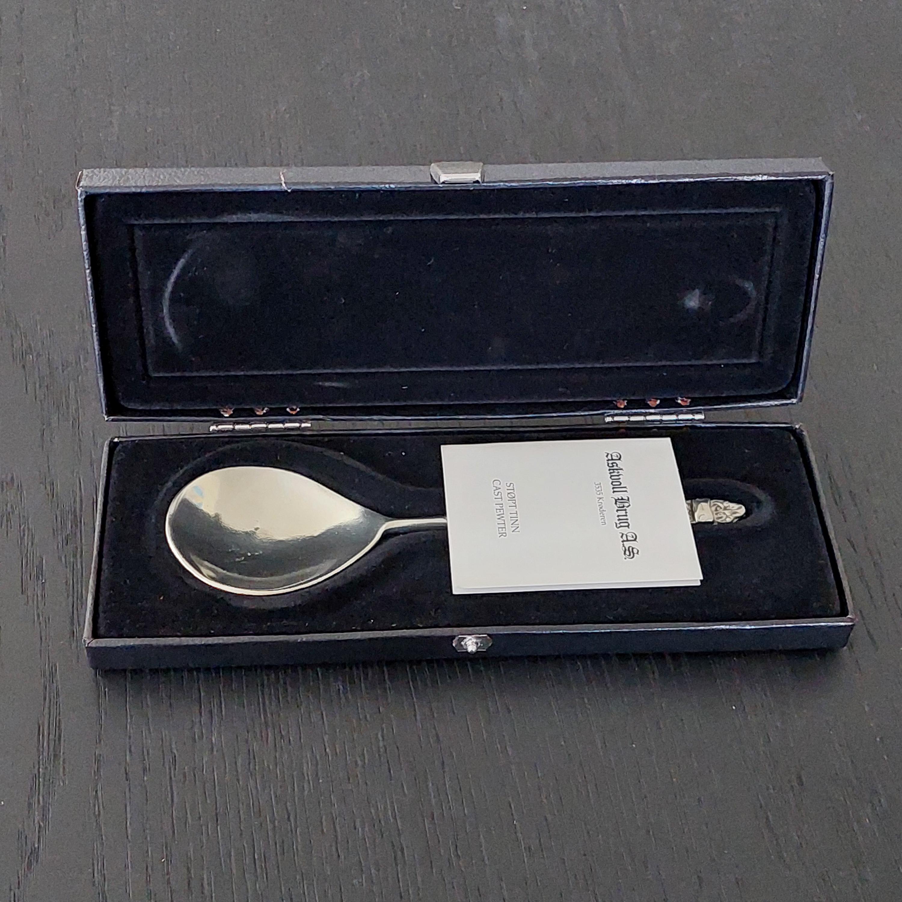 Vintage Norwegian Wedding Spoon by Askvoll Brug A.S. Pewter