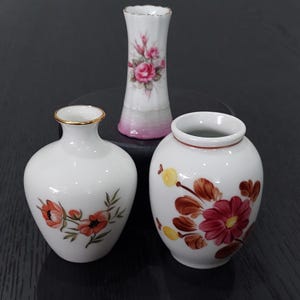 Vintage 1980's Miniature Vases: Verbano, Royal Copenhagen, Lilien Porzellan