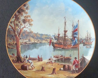Vintage 1987 "The Ships of the First Fleet, Sydney Cove" Bicentennial Plate