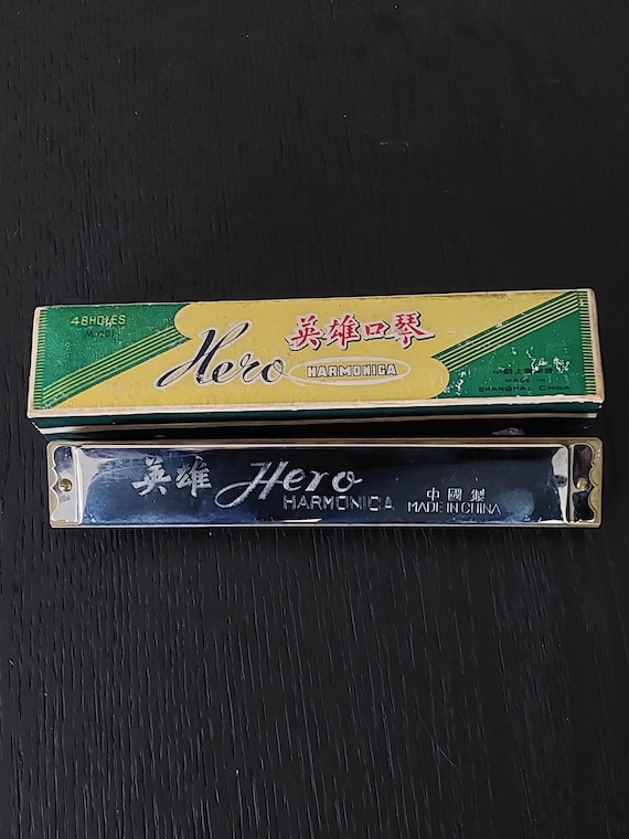 Vintage 1960's Hero Harmonica Shanghai China 48 Holes in Original