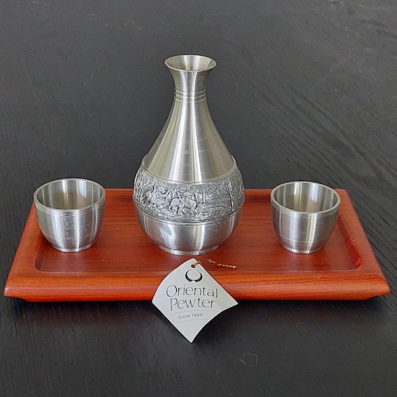 Vintage 1980's Pewter Drinkware Set, by Oriental Pewter Thailand Vintage 1980's Pewter Drinkware Set, by Oriental Pewter Thailand