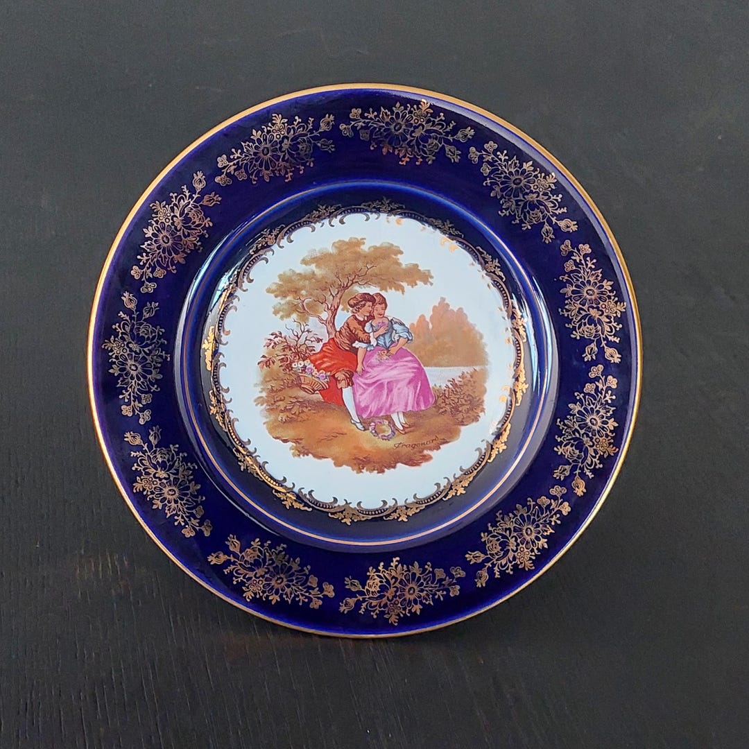 Vintage Limoges Courting Couple Fragonard Plate, Made in France