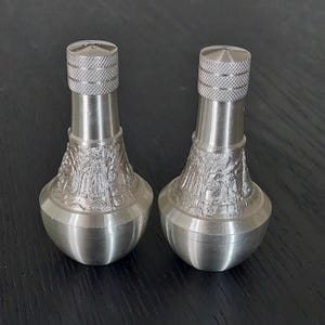 Vintage Oriental Pewter Thailand Co Ltd Elephant Pattern Salt and Pepper Shakers