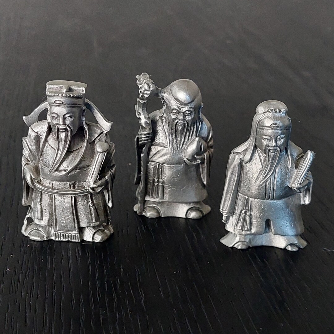 Vintage Selwin Pewter Miniature Chinese Deities: Fu Lu Shou Set - Etsy