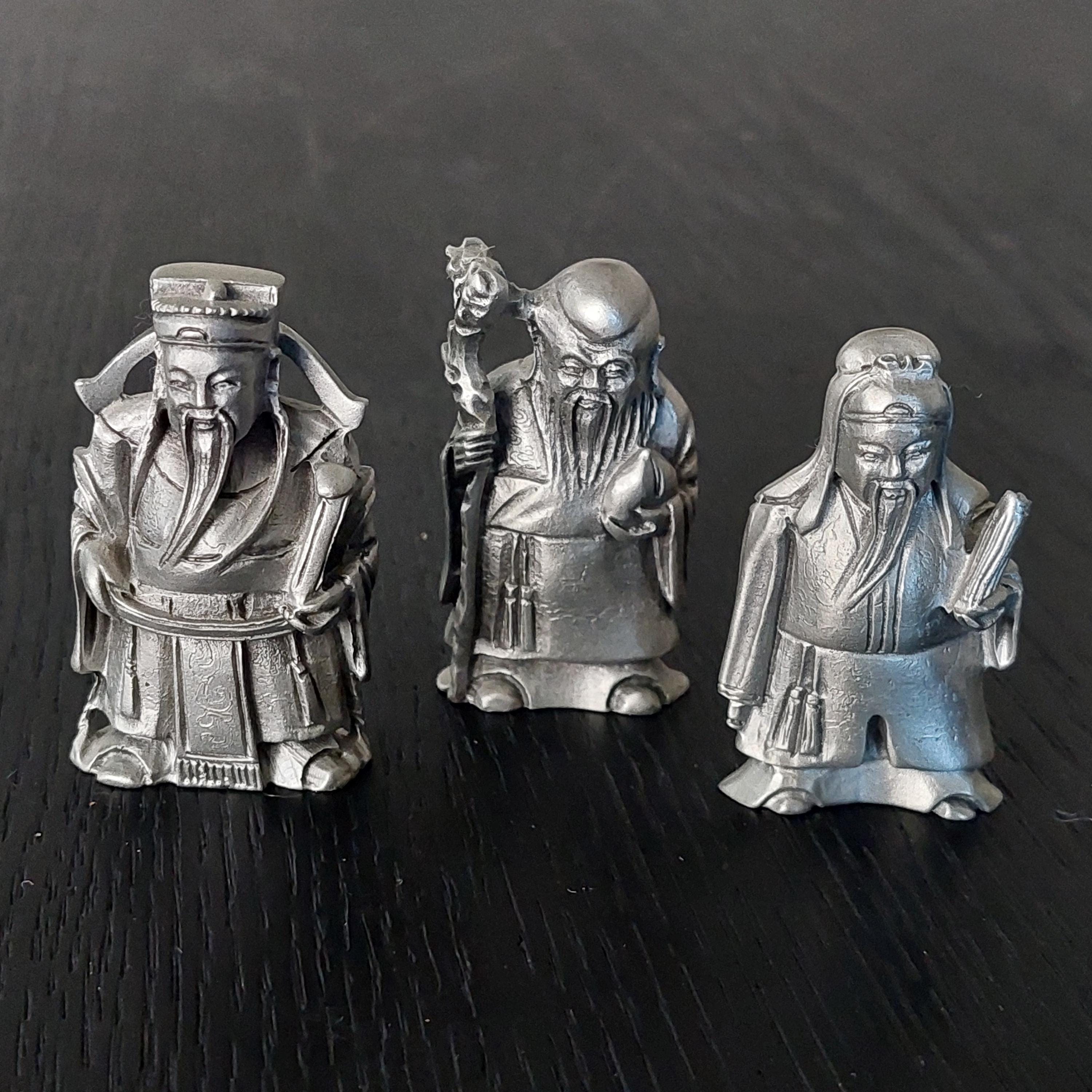 Vintage Selwin Pewter Miniature Chinese Deities: Fu Lu Shou Set - Etsy