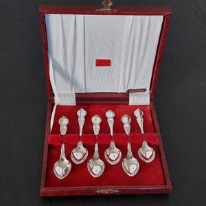 Vintage 1960&#39;s Silver Plated Boxed Rodd Camille Teaspoons