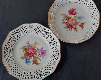 Vintage Bavaria Schumann Arzberg Reticulated Bowl and Plate - Etsy