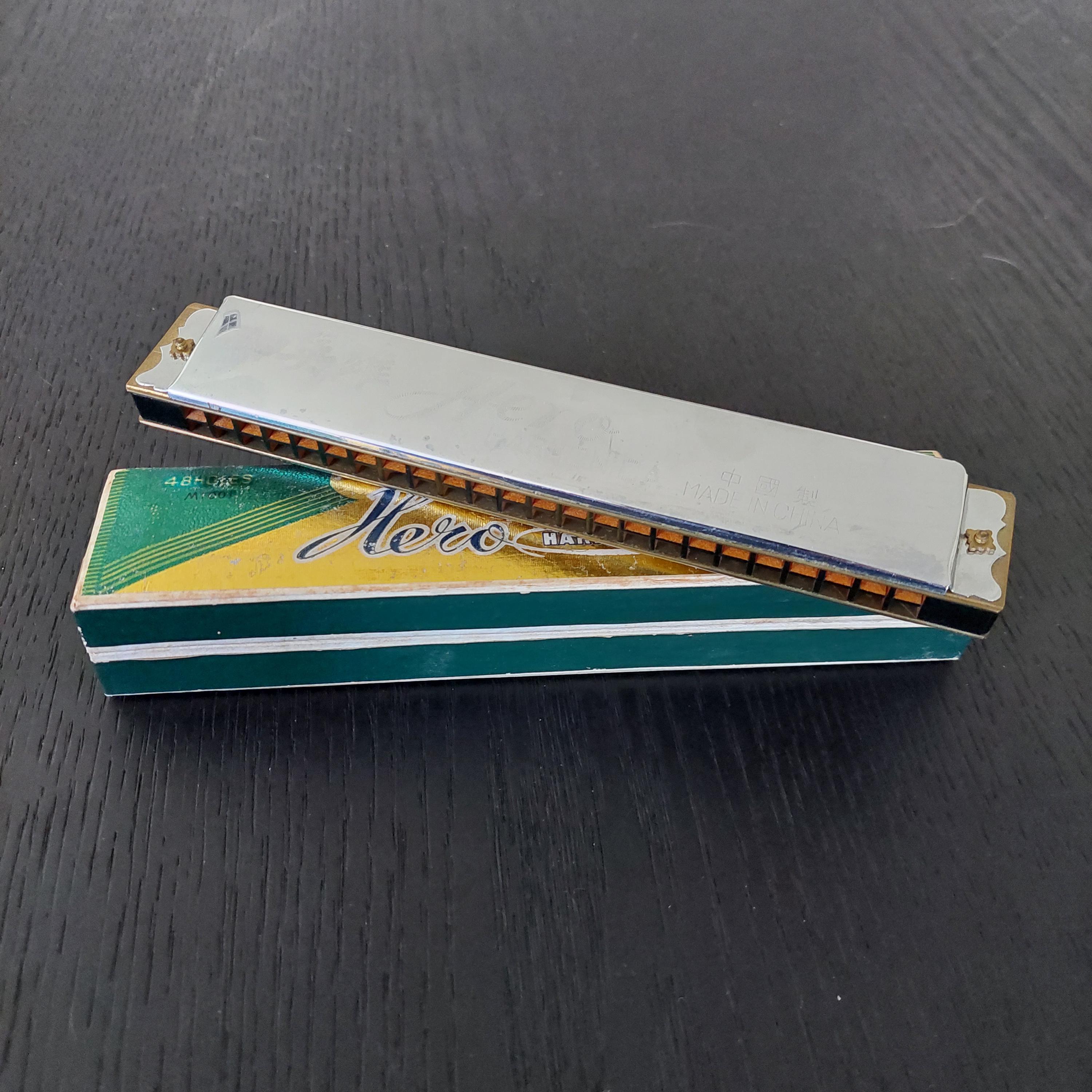 Vintage 1960's Hero Harmonica Shanghai China 48 Holes in Original