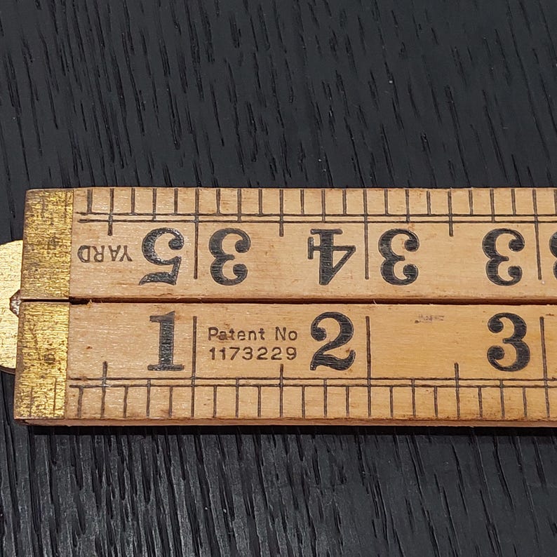 Vintage Boxwood Timber and Brass Rabone Folding Rulers, Made in England ...