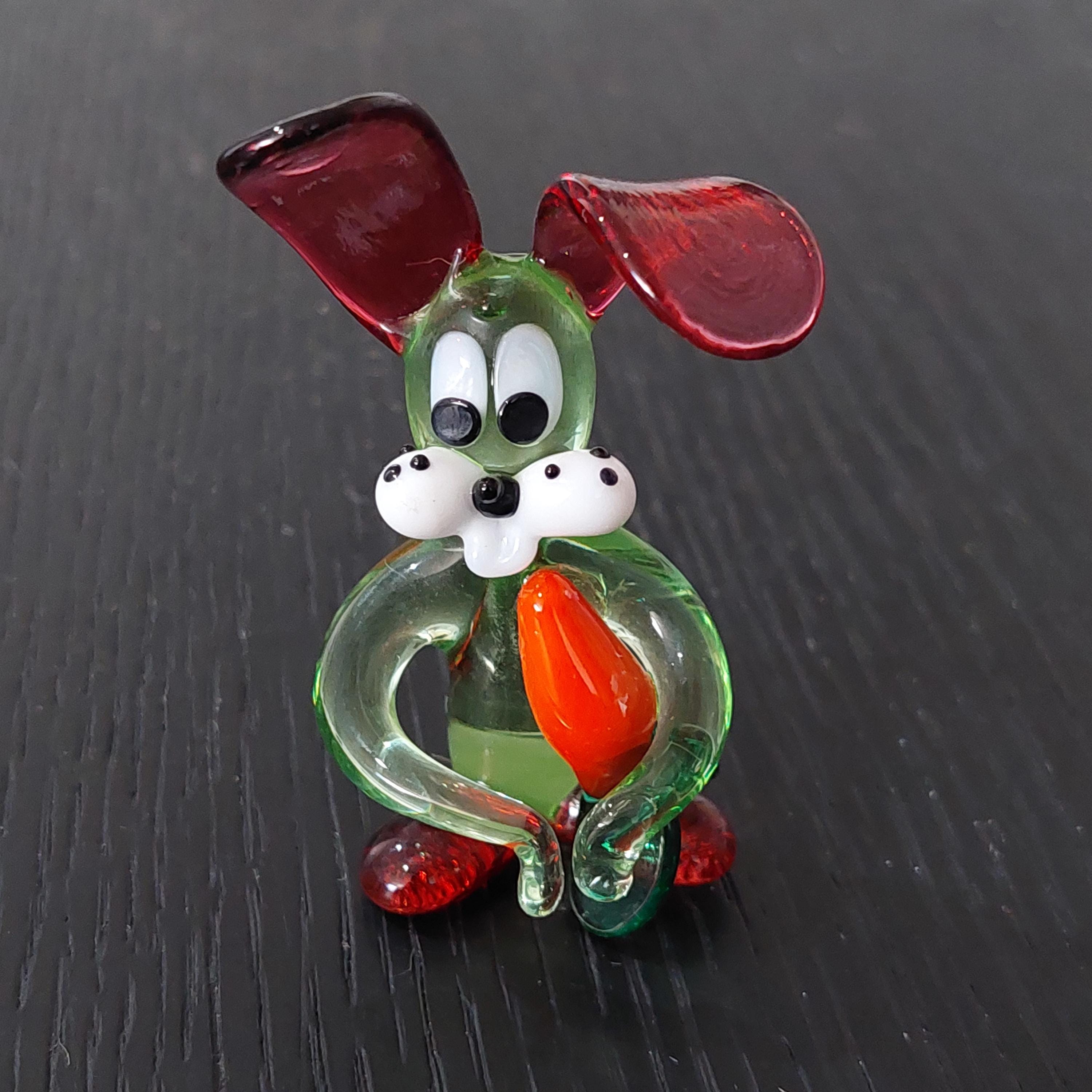 Vintage Miniature Art Glass Animal Figures, Rabbit, and Fish - Etsy