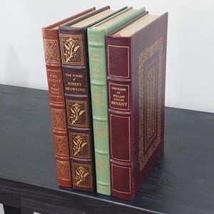 Livres Easton Press Poetry vintage des années 1970 et 80 par Ralph Waldo Emerson, Robert Browning, WB Yeats et William Cullen Bryant