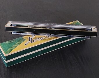 Vintage 1960's Hero Harmonica Shanghai China 48 Holes in Original