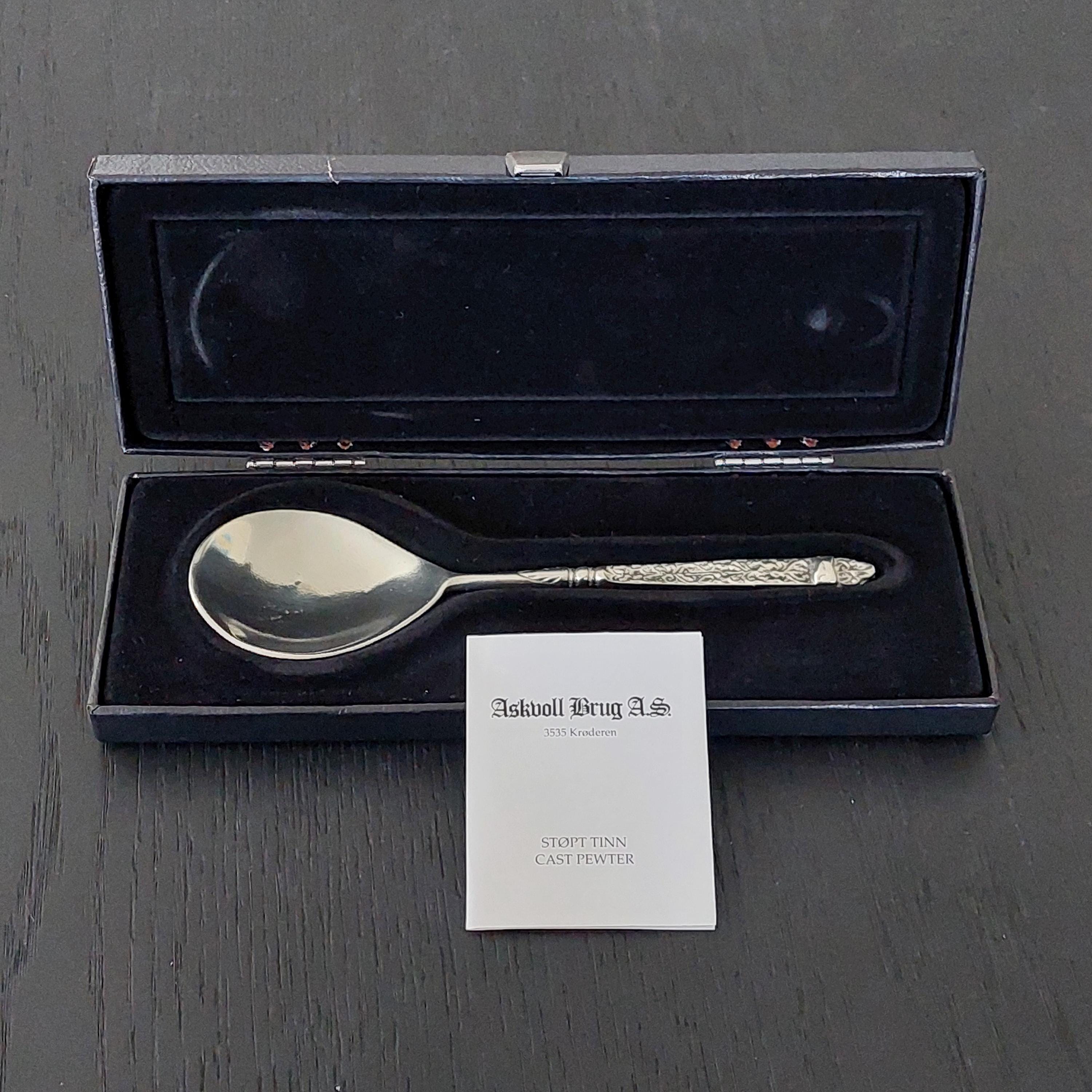 Vintage Norwegian Wedding Spoon by Askvoll Brug A.S. Pewter