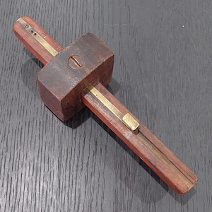 Vintage Wooden and Brass Marking Mortise Gauges/Scribe