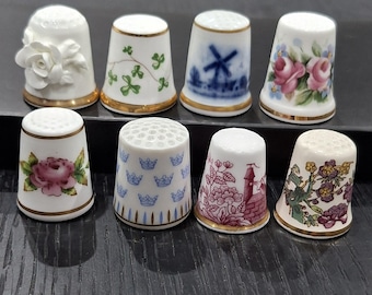 Vintage 1980 Franklin Mint Thimbles of the Greatest Porcelain Houses, with Original Paperwork