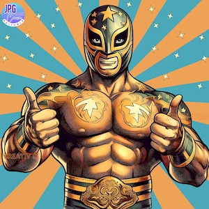 Luchador, Wrestler, Lucha Libre Imagen , Vintage Mascara Luchador, Luchador Digital Art, Retro Luchador Image JPG