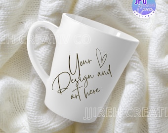 Latte Mug Mockup, 12oz Latte Mug Mockup ,Two White Mugs Mockup, Mug Mockup, Front and Back 12oz Latte Mug Mockup, Printify Mug Mockup
