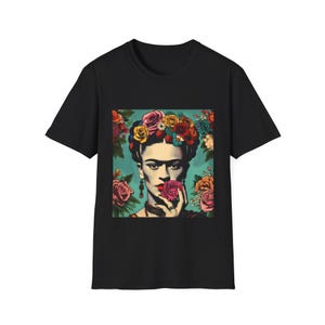 Mexican Frida Khalo Shirt, Mexican Women T-shirt, Christmas Gift for her, Mexican Pride Shirt, Camiseta Mexicana, Regalo para Mujer Black