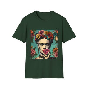 Mexican Frida Khalo Shirt, Mexican Women T-shirt, Christmas Gift for her, Mexican Pride Shirt, Camiseta Mexicana, Regalo para Mujer Forest Green