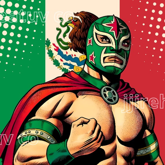 Lucha Libre Face T-Shirt - Mexican Wrestler Hero Style Tee Lucha Libre Face T-Shirt - Mexican Wrestler Hero Style Tee