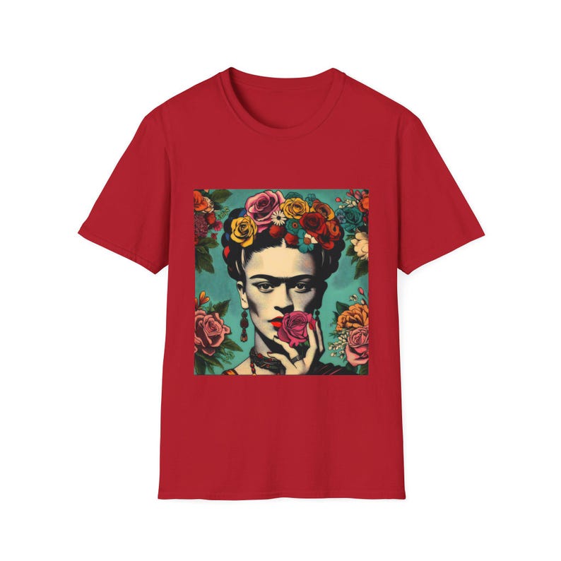 Mexican Frida Khalo Shirt, Mexican Women T-shirt, Christmas Gift for her, Mexican Pride Shirt, Camiseta Mexicana, Regalo para Mujer Cherry Red