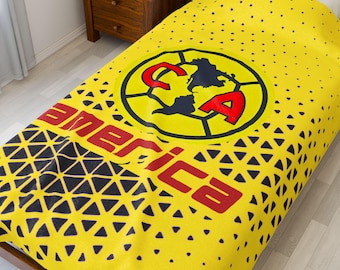 Club America Plush Blanket, Christmas Gift, Cobija Sherpa Plush Club América, Regalo Papá, Regalo  Mamá, Regalo Abuelo, Regalo de Navidad