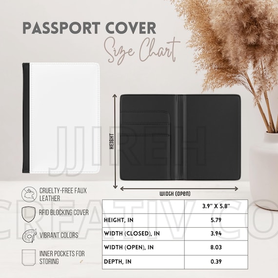 PASSPORT ジャケット M サイズ Passport Cover Size Chart and Key Features, Printify POD Passport