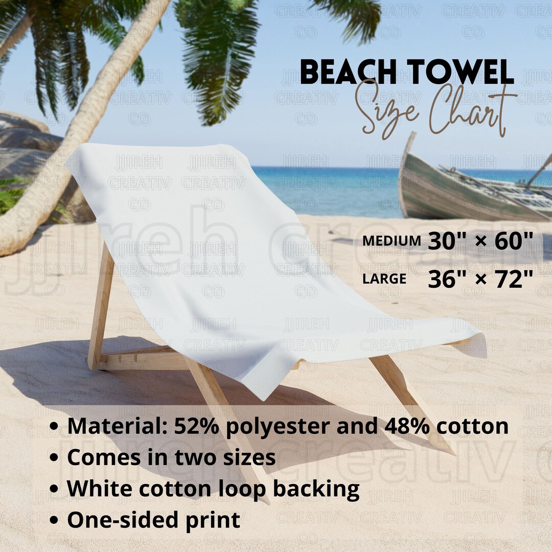 Beach Towel Size Chart, Beach Towel Key Features, Towel Size Chart ...