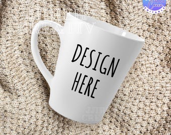 Latte Mug Mockup, 12oz Latte Mug Mockup ,Two White Mugs Mockup, Mug Mockup, Front and Back 12oz Latte Mug Mockup, Printify Mug Mockup