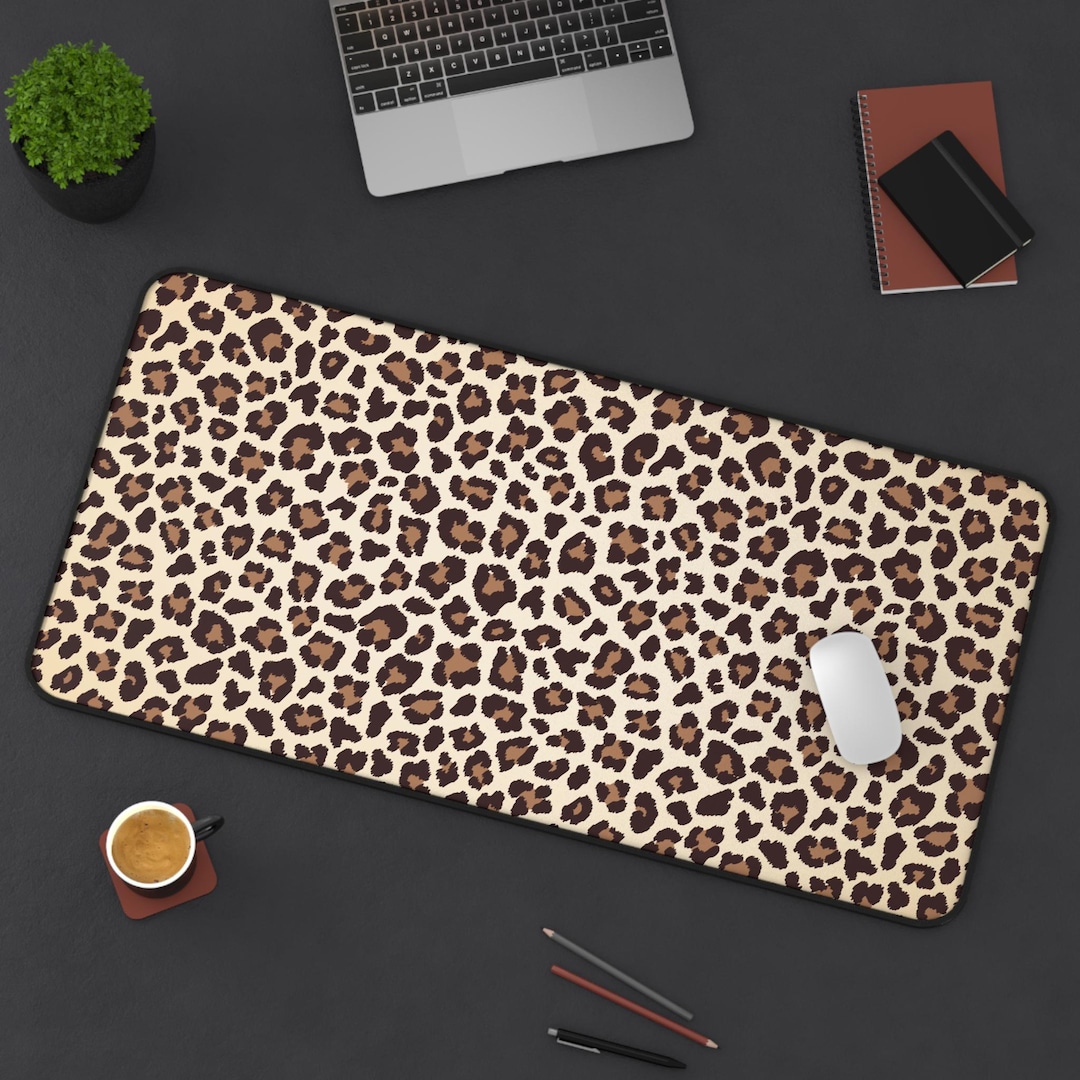 Leopard Print Desk Mat 16x32 Inches, Leopard Print Gaming Mouse Pad ...