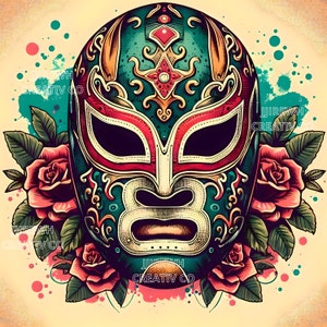 Luchador, Wrestler, Lucha Libre Imagen , Vintage Mascara Luchador, Luchador Digital Art, Retro Luchador Image JPG