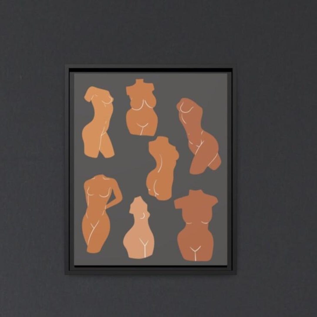 Female Body Abstract Background Female Body Abstract Line Art Print Feminine Body Shapes Wall Art ...