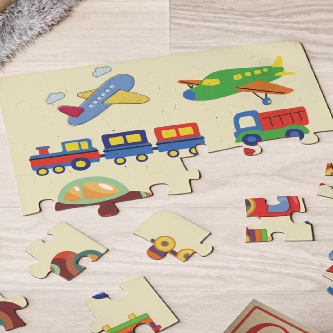 Transportation Puzzle for Toddlers Educational Vehicle Jigsaw Puzzle ...