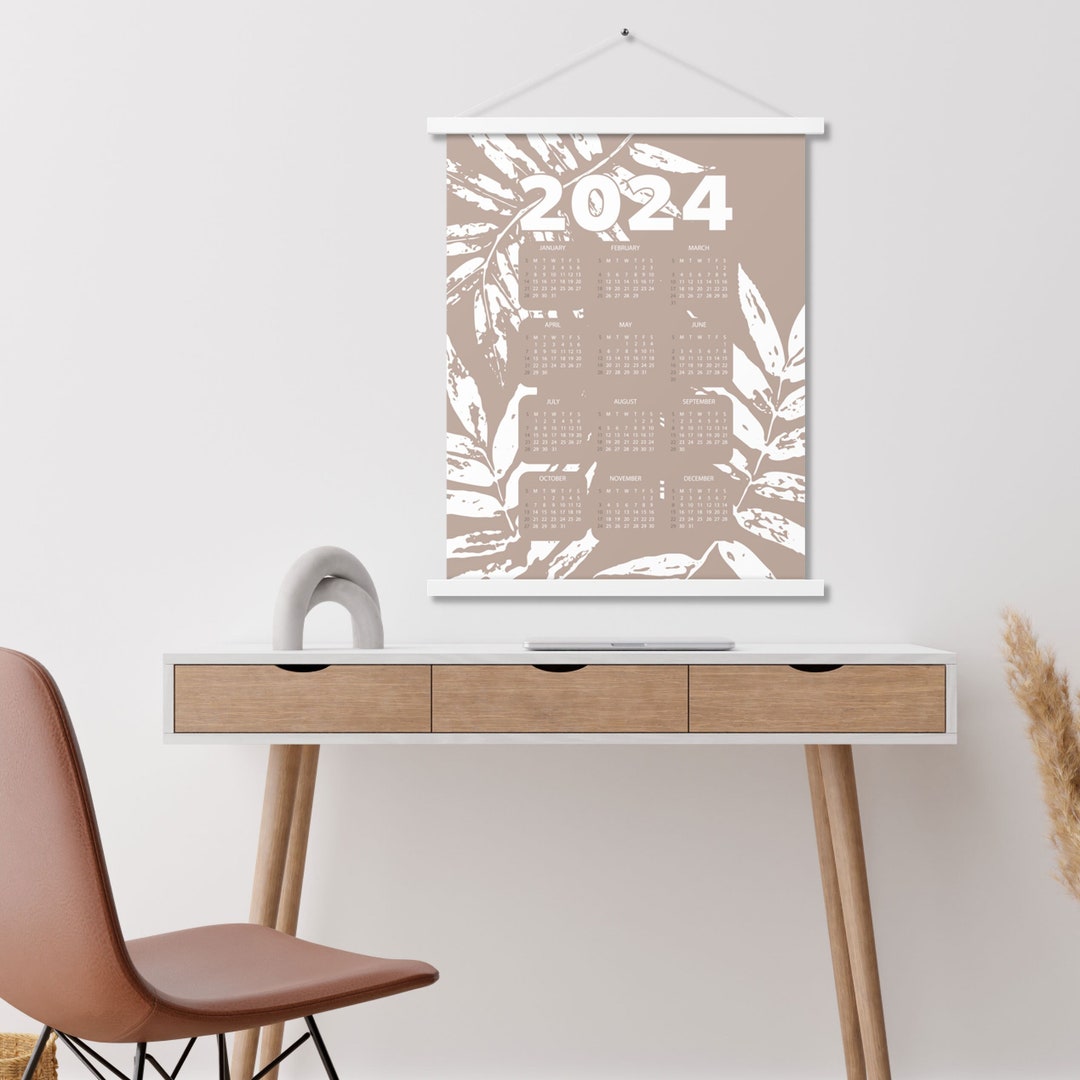 2024 Calendar Wall Art, 2024 Calendar, Calendar Wall Hanging, Beige