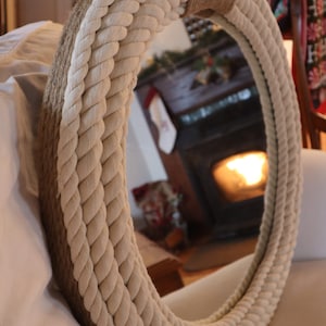 Nautical Hampton Rope Mirror, Wall Hanging Mirror Jute, Home Decor, Coastal beach, farmhouse, rustic, shabby chic