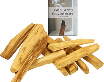 12 Pieces Fresh Palo Santo Sticks Peruvian Holy Wood with Smudge Guide Booklet