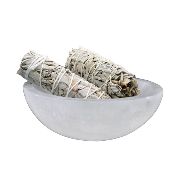 3" 4" 5" or 6" Selenite Charging Bowl for Crystals and Smudging Altar Offering Bowl