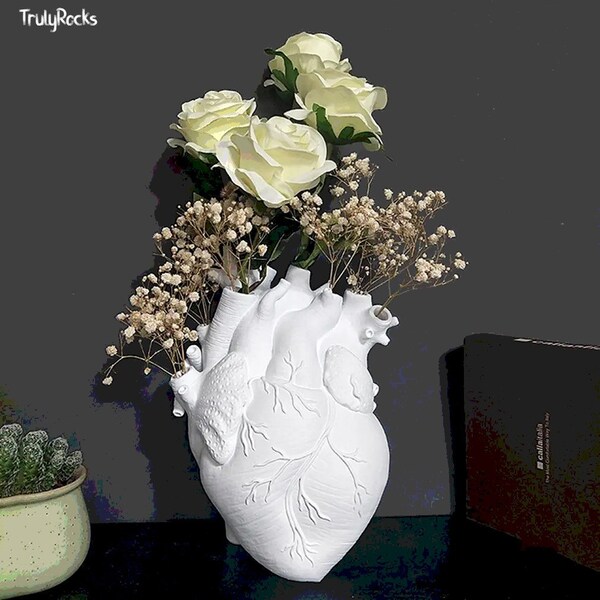 Regalo del día de la madre, jarrón de cerámica con forma de corazón, flor para decoración del hogar, maceta para plantas, amor moderno en flor para el hogar