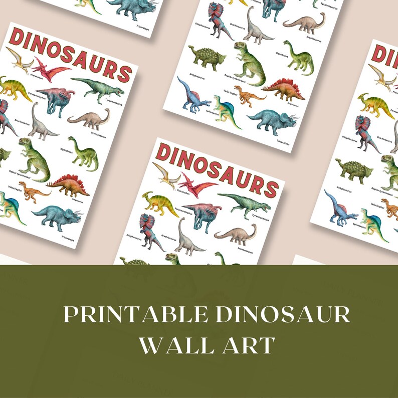 Dinosaur Poster Digital Download Dinosaur Poster Educational - Etsy