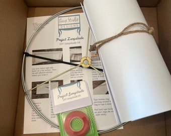 DIY Lampshade Kit 14 inch utility ring x 10 inches in height, Drum lampshade