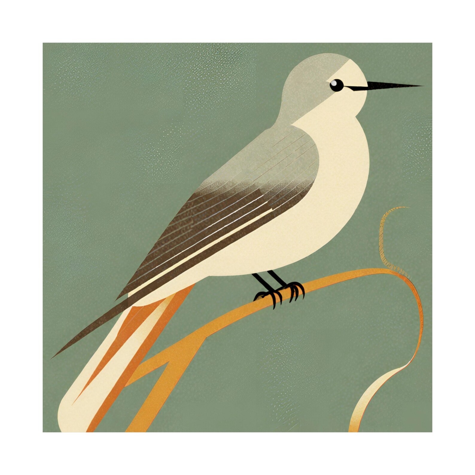 Scissor-tailed Flycatcher Matte Print Oklahoma State Bird, Mid-century ...