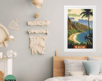 Kauai Framed Print - Hawaii Artwork | Kauai Art | Kauai Wall Art | 1940s Hawaiian | Beachy Pictures | Beachy Paintings | Beachy Art Print