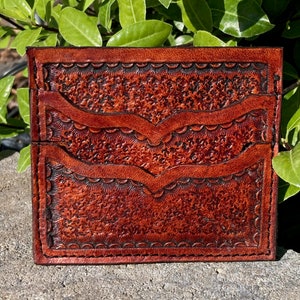Cartera para dos tarjetas - Cuero trabajado a mano