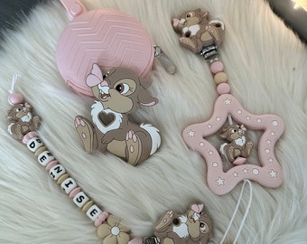 Pacifier chain and complete tambourine set