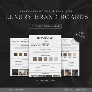 Luxury Brand Board Template, Canva Logo Template, DIY Branding Pack, Business Branding Template, DIY Logo Design, Logo Kit, Editable