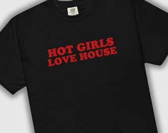 Koszulka „Hot Girls Loves House Music”: Oversize'owy strój EDM Rave