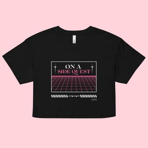On A Side Quest loose-fit crop top | EDM merch rave wear trendy y2k outfit